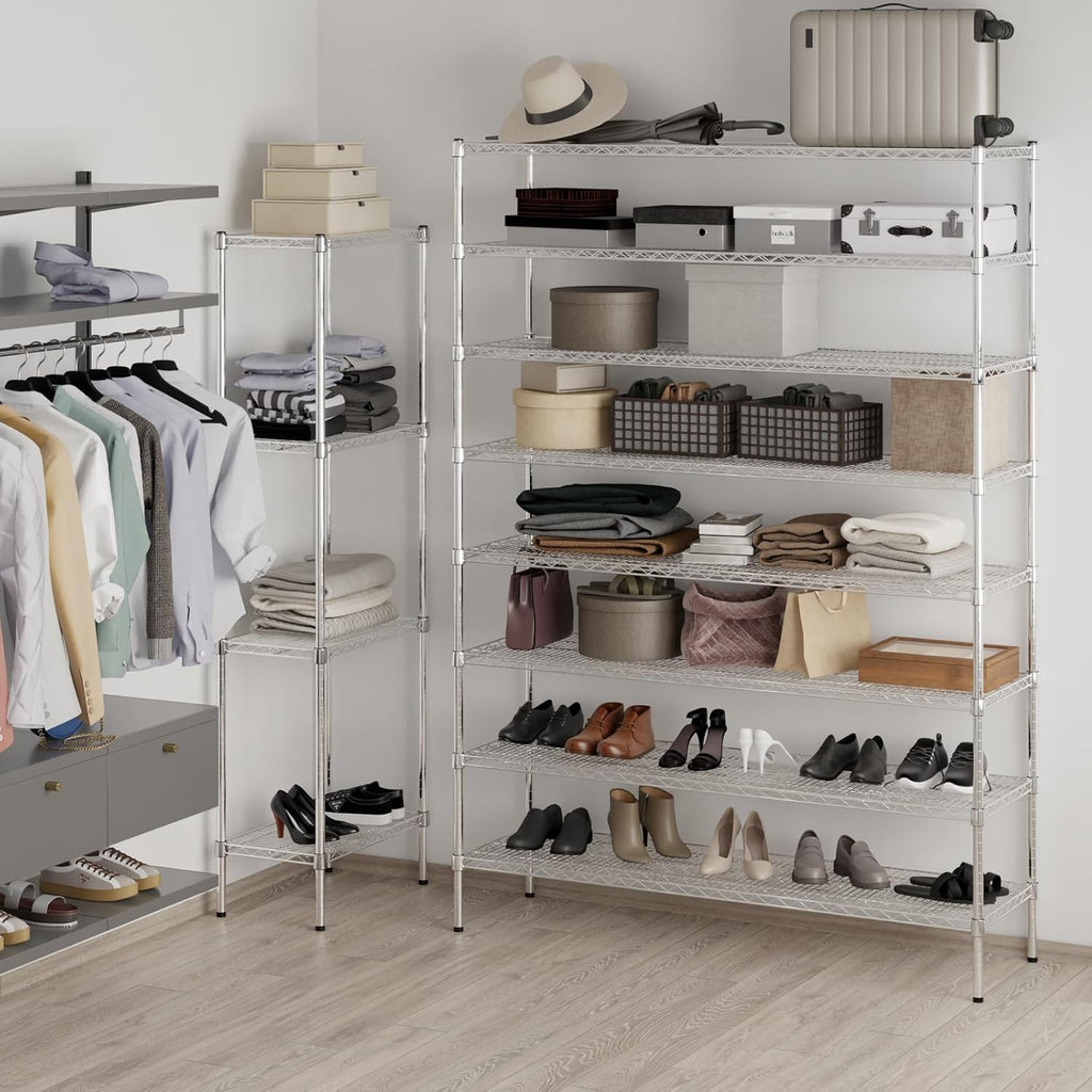 18" Deep x 60" Wide x 86" Height Wire Shelving Kit | 8-Tier | NSF Commercial Storage Rack Unit