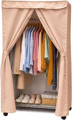 Formosa Covers Portable Garment Rolling Rack Cover - Protect Your Clothes from Dust Keep Your Room Looking Organized in Beige Khaki (Cover Only) (36" W x 18" D x 68" H)