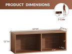 IOTXY DIY Modular Cube Bookcase - CubeXY Customizable Stackable Expandable Basic Shelving Units, 2-Cube Wooden Open Bookshelf for Miscellaneous Storage Organizer, Walnut