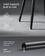 VASAGLE EKHO Collection - Dining Chairs Stools Set of 4, Upholstered Kitchen Chairs, Vanity Stools, Synthetic Leather with Stitching, Mid-Century Modern, 19-Inch Tall, Easy Assembly, Ink Black