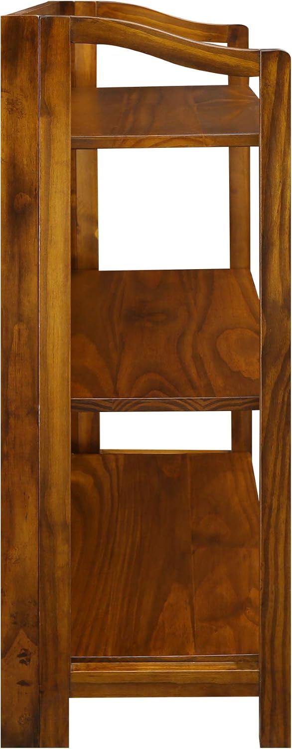 Casual Home Stratford 3-Shelf Folding Bookcase-Warm Brown