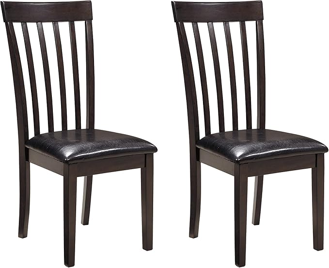 Signature Design by Ashley Hammis Rake Back Dining Room Chair, Set of 2, Dark Brown