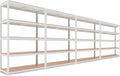 HOMEDANT House Lift-Beam White 48" Wide Boltless Heavy Duty Garage Storage Shelving Adjustable 5-Tier Metal Shelves Laminated Organization Shelf Industrial Utility Rack Pantry Shed Office Store 4Pack
