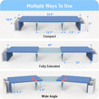 Simple Houseware Desk Dual Monitor Stand Riser with Drawer, Blue