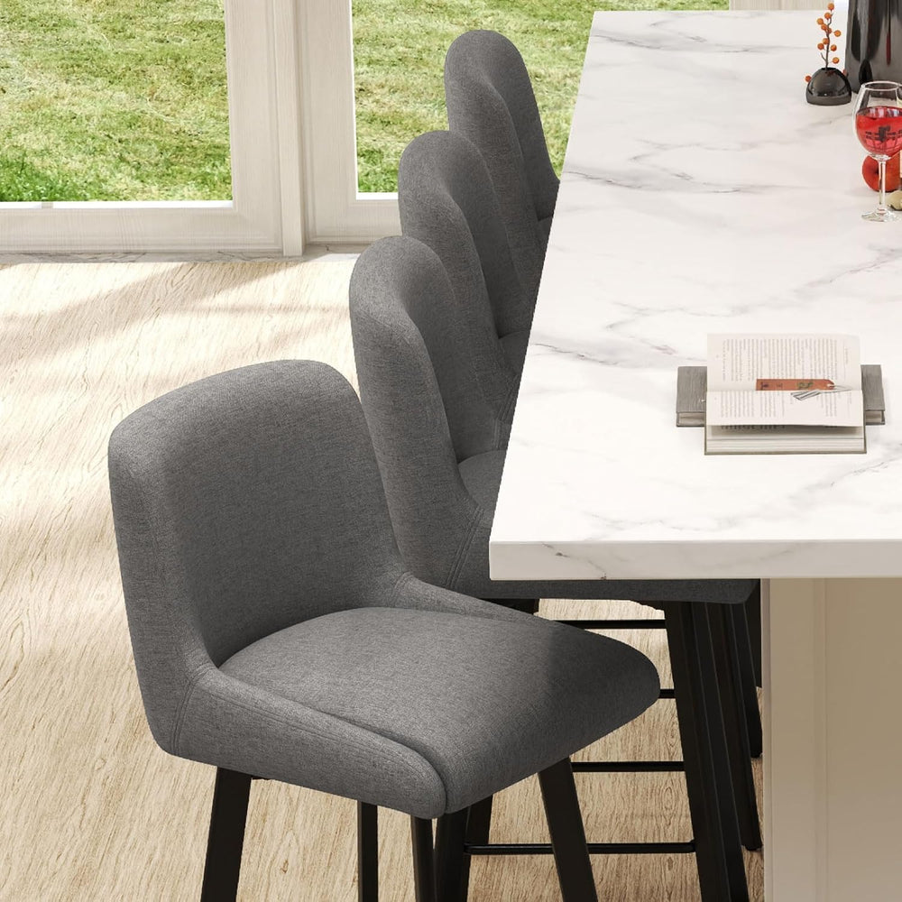 SAECKBERG Swivel Bar Stools Set of 3, 29''H Upholstered Barstools wit...