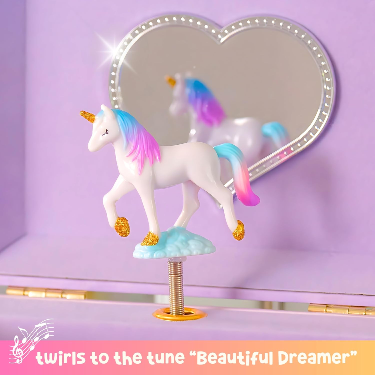 Giggle & Honey® Musical Unicorn Jewelry Box for Girls | Music Boxes for Little Girls | Toddler Jewelry Box for 4 Year Old Kids | Toys for Toddlers | Birthday Gifts for Kids 5, 6, 7, 8, 9 Years
