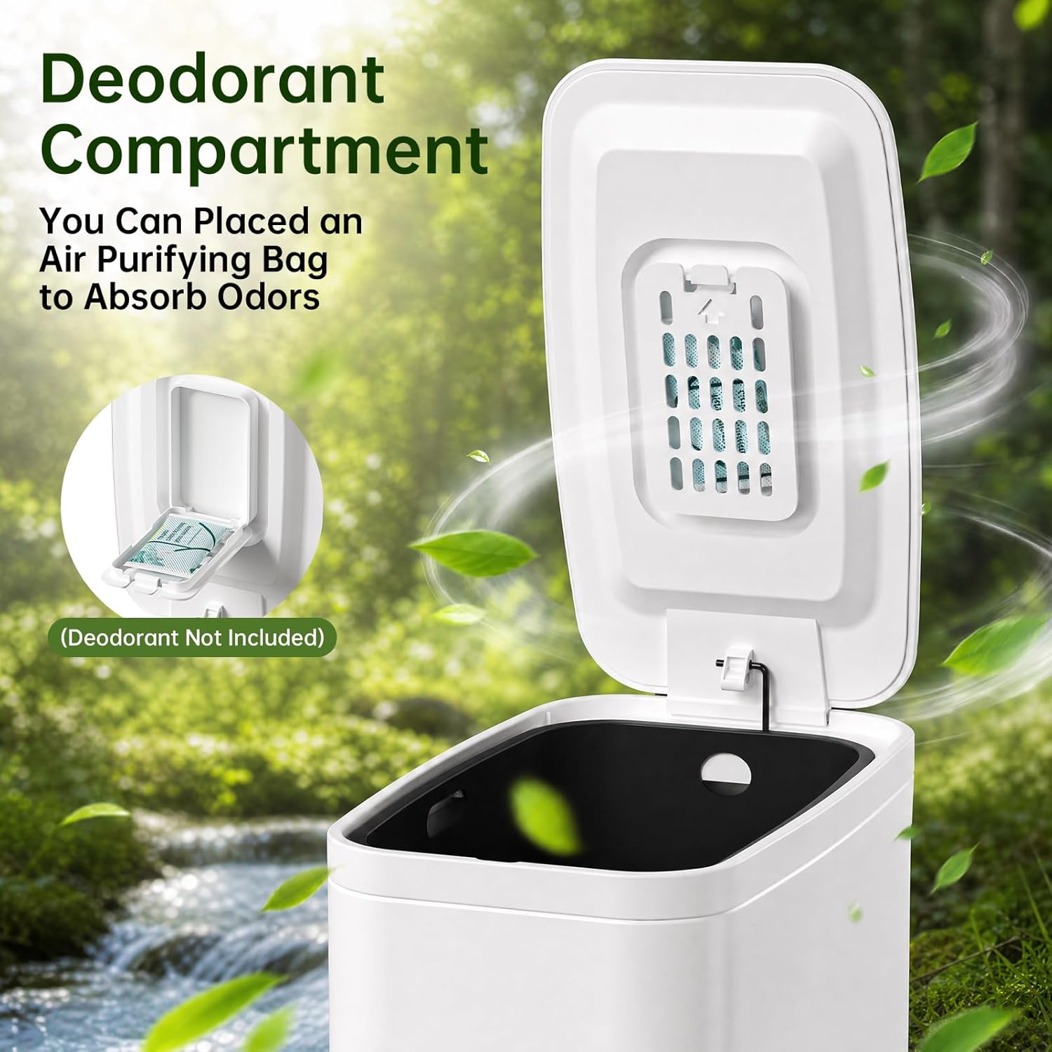 Small Bathroom Trash Can with Lid Soft Close, Step Pedal, 1.6 Gallon White Stainless Steel Slim Garbage Can with Removable Inner Bucket, Includes 60 Trash Bags for Home Bedroom