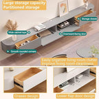 Floating TV Stand with Drawers, Pre-Assembled Wall Mounted TV Console, Modern Floating Media Console for Living Room, Space-Saving Floating TV Cabinet (Gray, 94.5in/240cm)