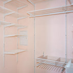 12 Pack 47 Inch Dual Track Upright Wall Shelving System Shelf Bracket Twin Slot Shelf Rail Twin Track Upright Heavy Duty Support System for Pantries, Linen Closets, Laundry Rooms (White)