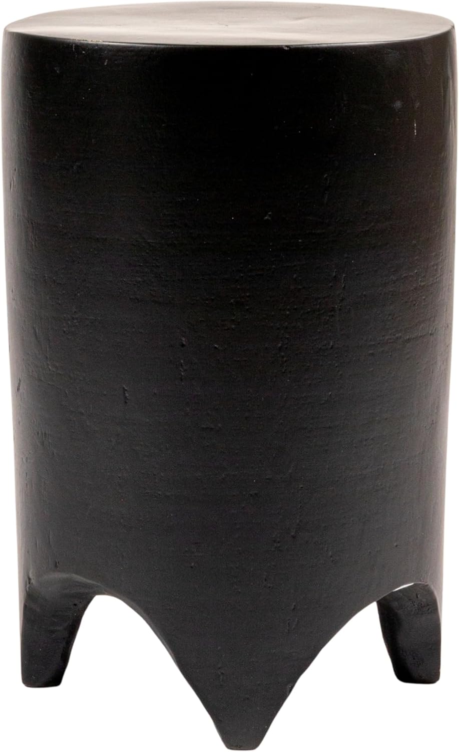 Creative Co-Op Hand-Carved Wood Side Table, Black Finish