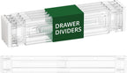 Clear Drawer Dividers Organizers, Adjustable Expandable Drawer Divider Organizer for Clothes, Dresser, Kitchen & Office Drawers, Acrylic Drawer Separators for Bedroom Storage, 4-Pack, Clear Plastic
