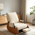Nursery Glider Rocking Chair Rocking Chair with Foot Rest Nursery Chair, Wear Resistant Washable Corduroy Cover Ergonomic Foldable Stable Frame for Apartment Nursery