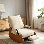 Nursery Glider Rocking Chair Rocking Chair with Foot Rest Nursery Chair, Wear Resistant Washable Corduroy Cover Ergonomic Foldable Stable Frame for Apartment Nursery