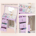 VLANDO Musical Jewelry Box, Upright Rectangular, Purple | Spinning Ballerina, For Necklaces, Rings and Hair Accessories, Jewelry Box Organizer, Gift for Girls and Kids