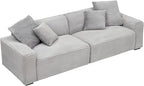 Ball & Cast 104" Modular Sectional Sofa,Comfy Loveseat Couch with 4 Pillows,Corduroy Fabric Upholstered Couches W/Deep Seat and Armrest,4 Seater Sectional Sofa for Living Room,Apartment,Gray