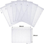 TecUnite 10 Pcs Mesh Bags Drawstring Laundry Bags Large Nylon Mesh Gift Dishwasher Bag with Sliding Drawstring for Kitchen Jewelry Gifts Wedding Favor Home(24 x 36 Inch,White)