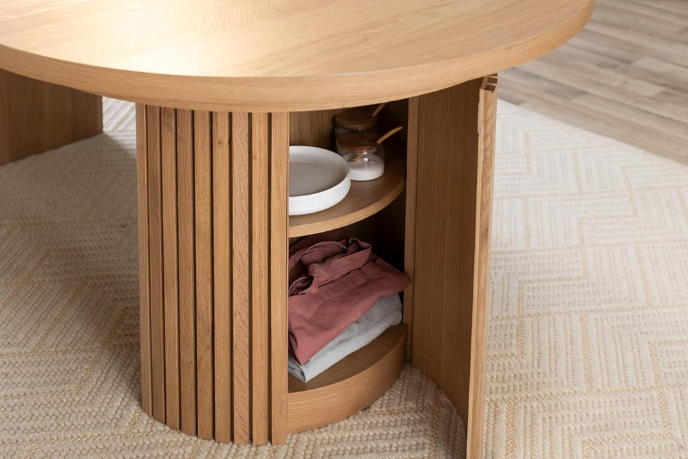 Transformer Table - Solid Wood Extendable Round Dining Table Set with 6 Chair...