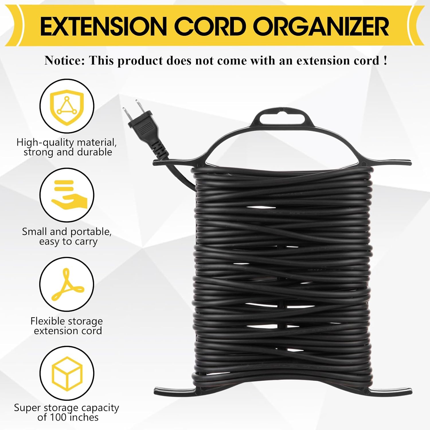 Ripeng 6 Pcs Extension Cord Storage Reel, Portable Cord Holder with Handle, Christmas Lights Storage, Black Hose Organizer Wrap-Holds, H-Frame Reel Outdoor