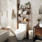 Over The Toilet Storage Shelf Wood, 3-Tier Above Toilet Organizer Rack, Freestanding Above Toilet Shelf for Bathroom, Laundry, Space Saver, Walnut Color.