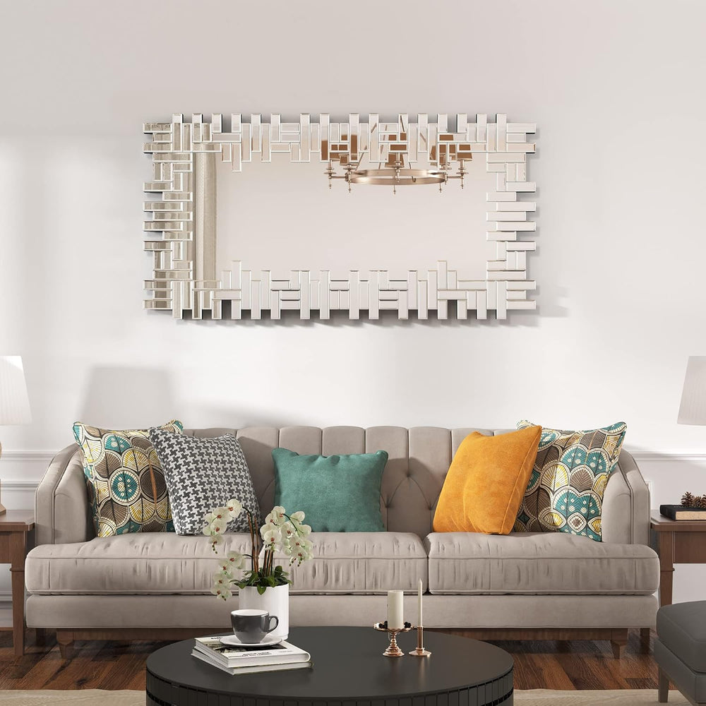 KOHROS 25"×47" Modern Venetian Decorative Wall Mirror for Living Ro...