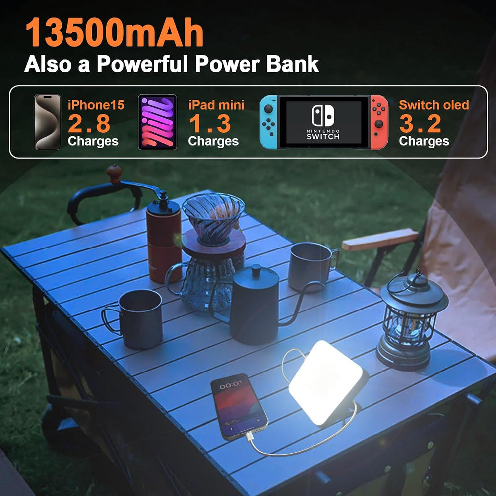 4000LM Rechargeable Lantern, 13500mAh Power Bank for Camping