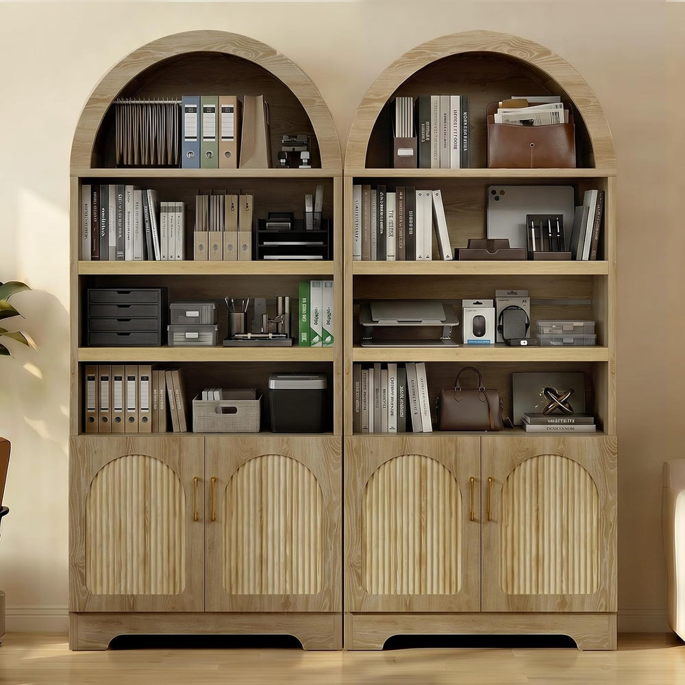 Bestier 71" Tall Arched Kitchen Pantry, Arched Cabinet with Doors, Moder...