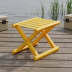 Foldable Seat Portable Folding Stool Chair Travel Stool Stable PP Construction Lightweight for Easy Carrying Waterproof Surface Suitable for Camping, Yellow