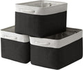 TheWarmHome Storage Basket for Gifts Empty - Large Cubes 3 Pack 15.8x11.8x11.8 inch Storage Bins for Organizing Book Cloth Bathroom Toy (White & Black)