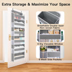 WishJazz 6-Shelf Over The Door Organizer, 50lbs Load Heavy Duty Back of Door Hanging Organizer Storage, Behind Closet Door Organizer, Baby Organizers Storage for Nursery, Pantry, Bedroom, Home Storage