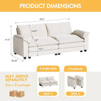 Homall 80" Modular Sectional Sofa, Loveseat Sofa Couch with Double-Layer Cushion, DIY Combination Chenille Deep 2-Seat Cloud Couch for Living Room, Apartment (White, Loveseat Sofa)