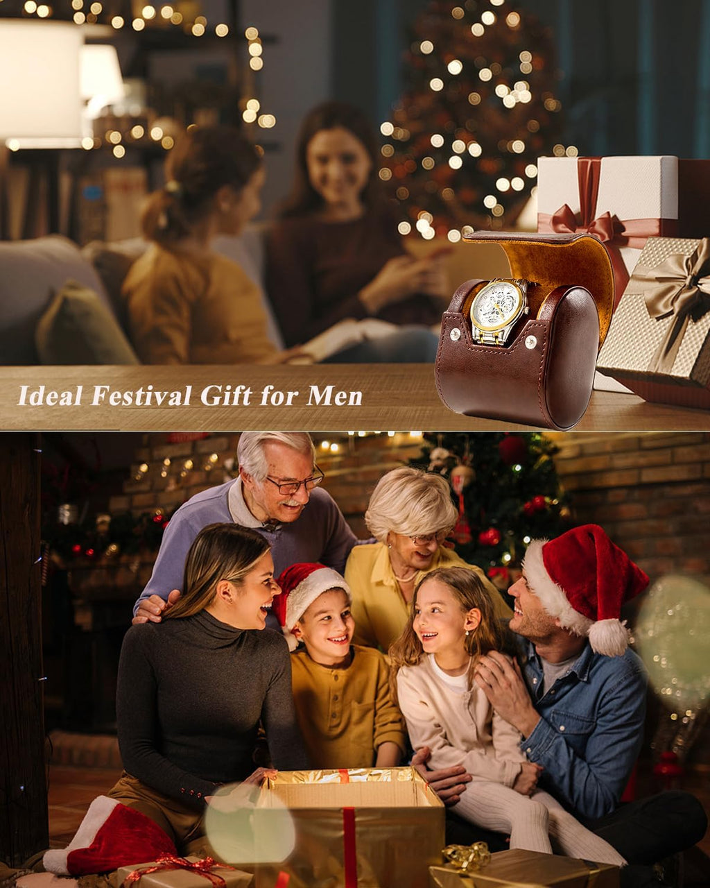 MR.OKAY Single Watch Travel Case- Classic Leather Watch Case With Perfect Texture.Portable Watch Roll Or Organizer For Storage And Display. Luxury Gifts For Men, All Handmade by Artisans.
