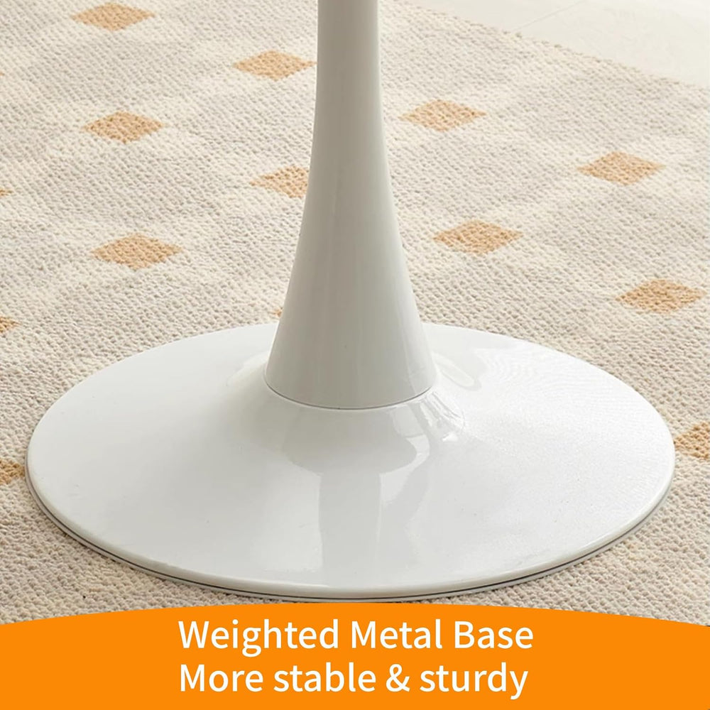 Round Metal Side Table - Modern Slate Coffee Table, Decorative Accent End Tab...
