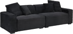 Ball & Cast 104" Modular Sectional Sofa,Cloud Sectional Couch with 4 Pillows,Loveseat Couches W/Deep Seat and Armrest,4 Seater Sectional Sofa for Living Room,Apartment,Corduroy Fabric,Black