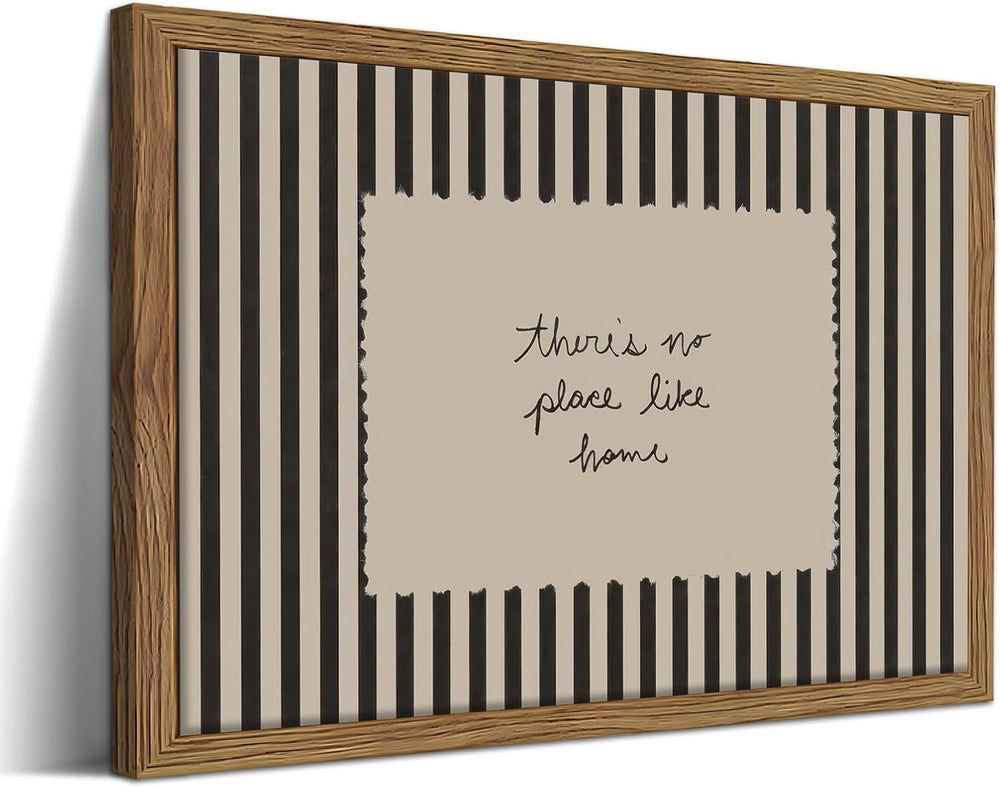 Framed Vintage Inspirational Wall Art, Minimalist There is No Place Like Home...