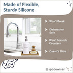 Countertop and Vanity Tray – Small 7.7" Silicone Soap Dispenser Trays, Flexible Bathroom Trays, Dish Soap Holder Kitchen Counter Caddy, Organizer Sink Tray for Soaps Bottles, Sponge, Keys