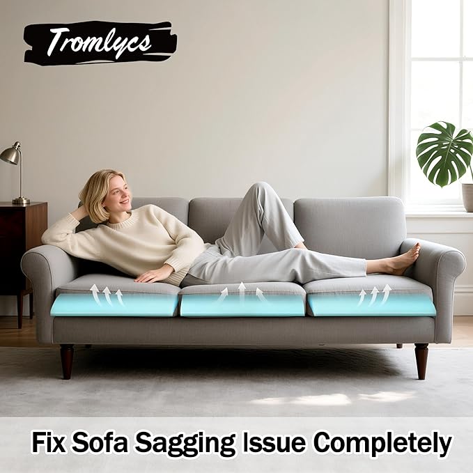Tromlycs Couch Cushion Support for Sagging Cushions Sofa Seat Support Under Arched Foam Sag Repair 22x22 inch Blue, Set of 1