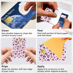 4 PCS Credit Card Skin Leopard Print Theme Credit Card Skin Sticker Cover Vinyl Stickers for Debit Credit Cards Cute Waterproof Skins Cover for Bank Transportation Metro Key Cards