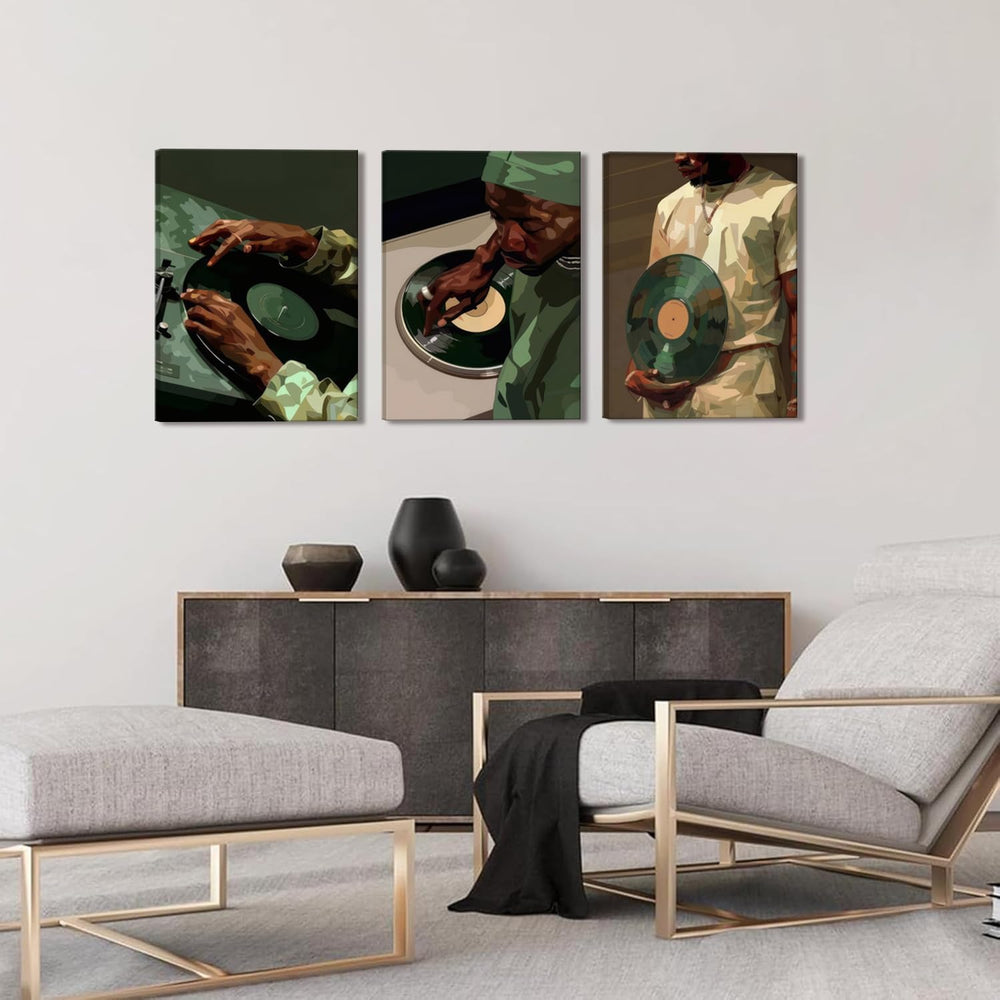 African American DJ Wall Art Black Men Canvas Posters Wall Decor Black Cultur...