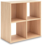 Signature Design by Ashley Piperton Contemporary 4 Cube Organizer for Storage, Fits 10.5" x 10.5" x 11" H Storage Bins, Wood, 23.82" Tall, Light Brown