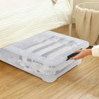 40 Quarts Under Bed Storage Boxes with Wheels, Large Plastic Shallow Tote Bins Set of 4