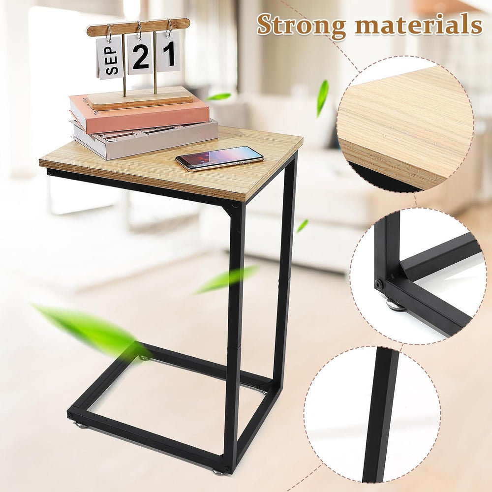 Cabilock C Shaped End Table, Side Table for Couch with Storage, Space-Saving ...