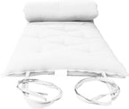 D&D Futon Furniture White Full Size Traditional Japanese Floor Futon Mattresses, Foldable Cushion Mats, Yoga, Meditaion 54" Wide X 80" Long