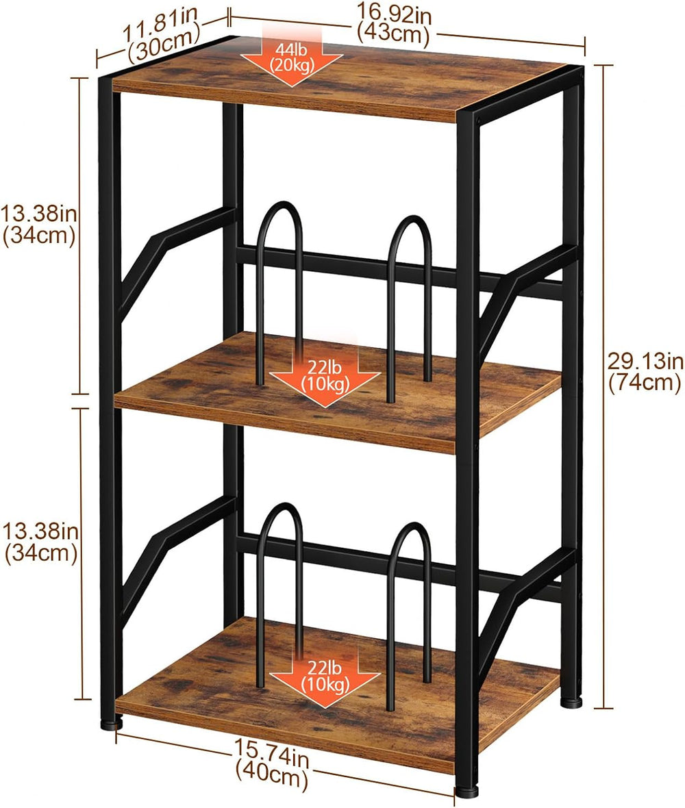 LOAKEKEL Record Player Stand, Vinyl Record Storage Up to 200 Albums, 3 Tier E...