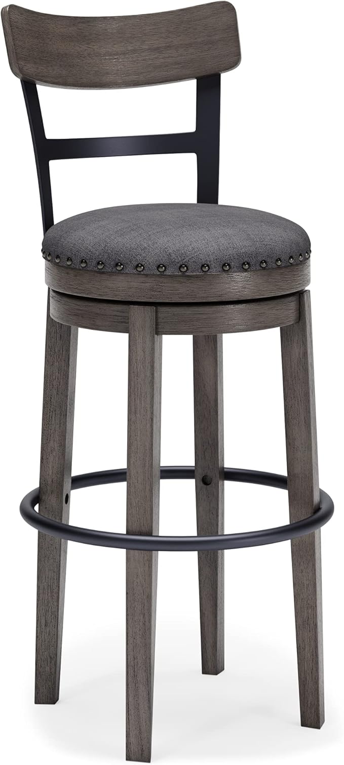 Signature Design by Ashley Caitbrook 30" Farmhouse Bar Height Upholstere...