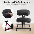 Kneeling Chairs Linen Ergonomic Home Office Chair Adjustable Height Seat Rolling Wheels Comfort Thick Cushion Work Stool Improve Posture Chairs