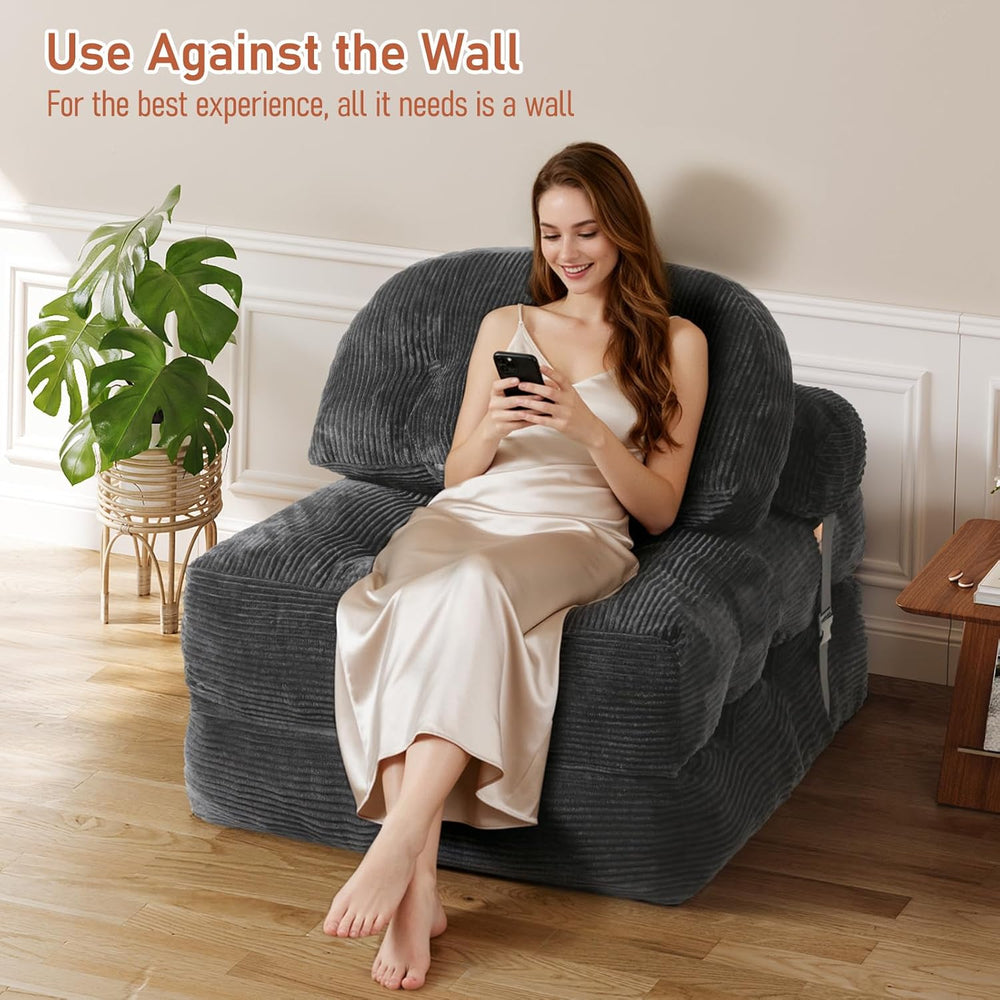 Folding Sofa Bed, Convertible Sleeper Chair with Back Support and Pillow | Fo...