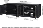 Henn&Hart Tillman Rectangular TV Stand for TV's up to 80" in Black Grain