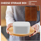 Kichvoe Cheese Box with Lid Refrigerator Storage Container for Butter and Cheese Slices Food Grade Kitchen Storage Box Easy to Clean