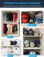 OAPRIRE Hat Stand for Baseball Caps, No-Install Acrylic Hat Organizer and Display for Closet/Desktop, Baseball Hat Storage Holds 14 Caps, Space Saver Hat Rack Hat Holder (2 Pack, Clear)