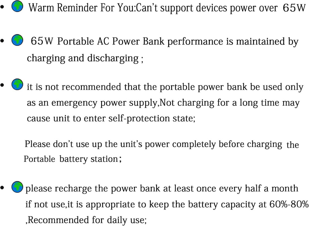 Portable Power Bank with AC Outlet, 65W 110V Portable Laptop Charger Backup